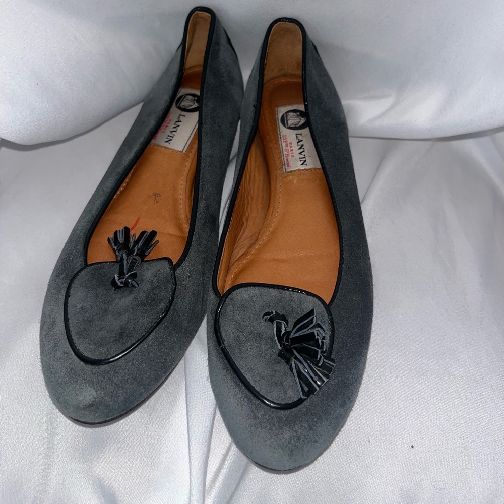 Gray suede Lanvin loafers with tassels - Picture 3 of 3